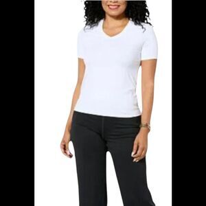 Joy Collection Women's Performance V Neck Tee w/Headband White - Regular